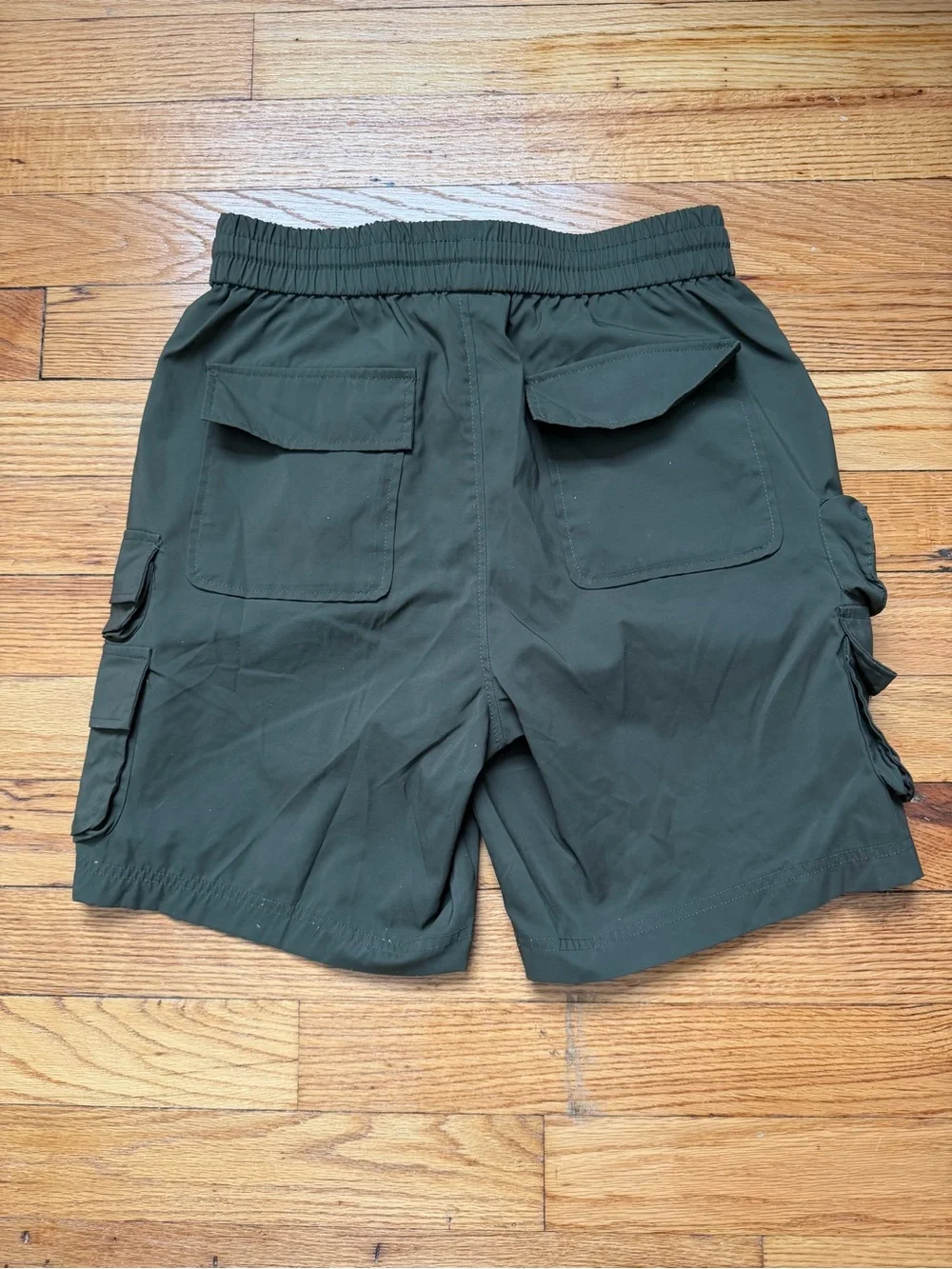 Fashion Nova Men's Dark Olive Cargo Drawstring Shorts
